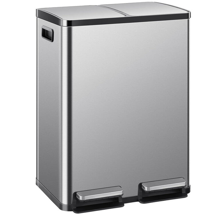 elevon 16 gallon dual compartment stainless trash can elevon 16 gallon dual compartment stainless trash can